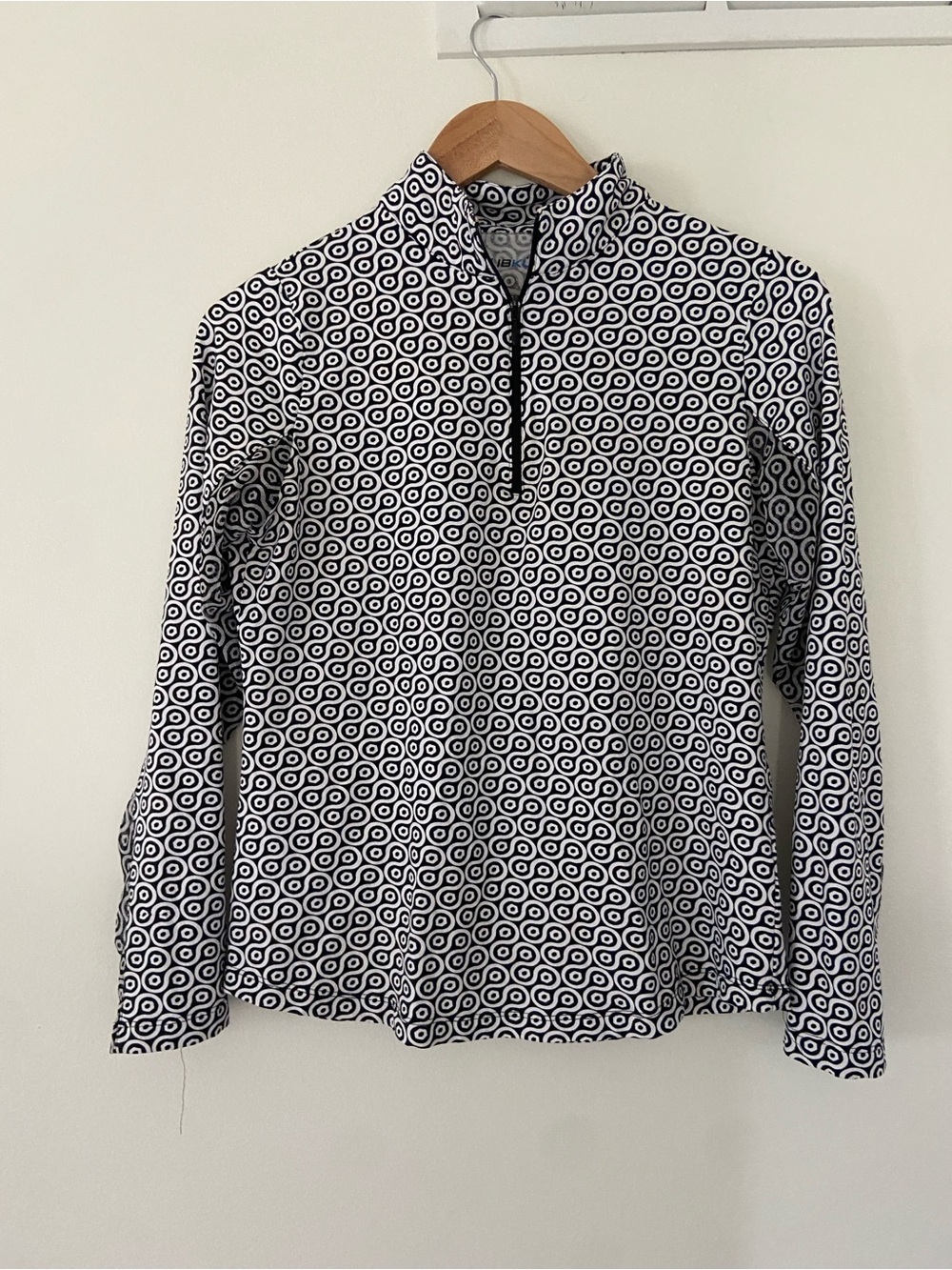 IBKUL Golf Tennis Shirt  1/4 Zip Activewear Sun Protection Women's S Navy White